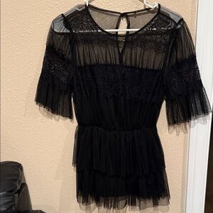 Elegant Black Lace Top